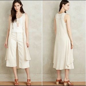Anthropologie postage stamp sand stripe dress